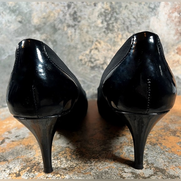 ELLEN TRACY Heels Womens Size 10 M Black Patent Leather Peep Toe Stilettos EUC - Picture 7 of 8